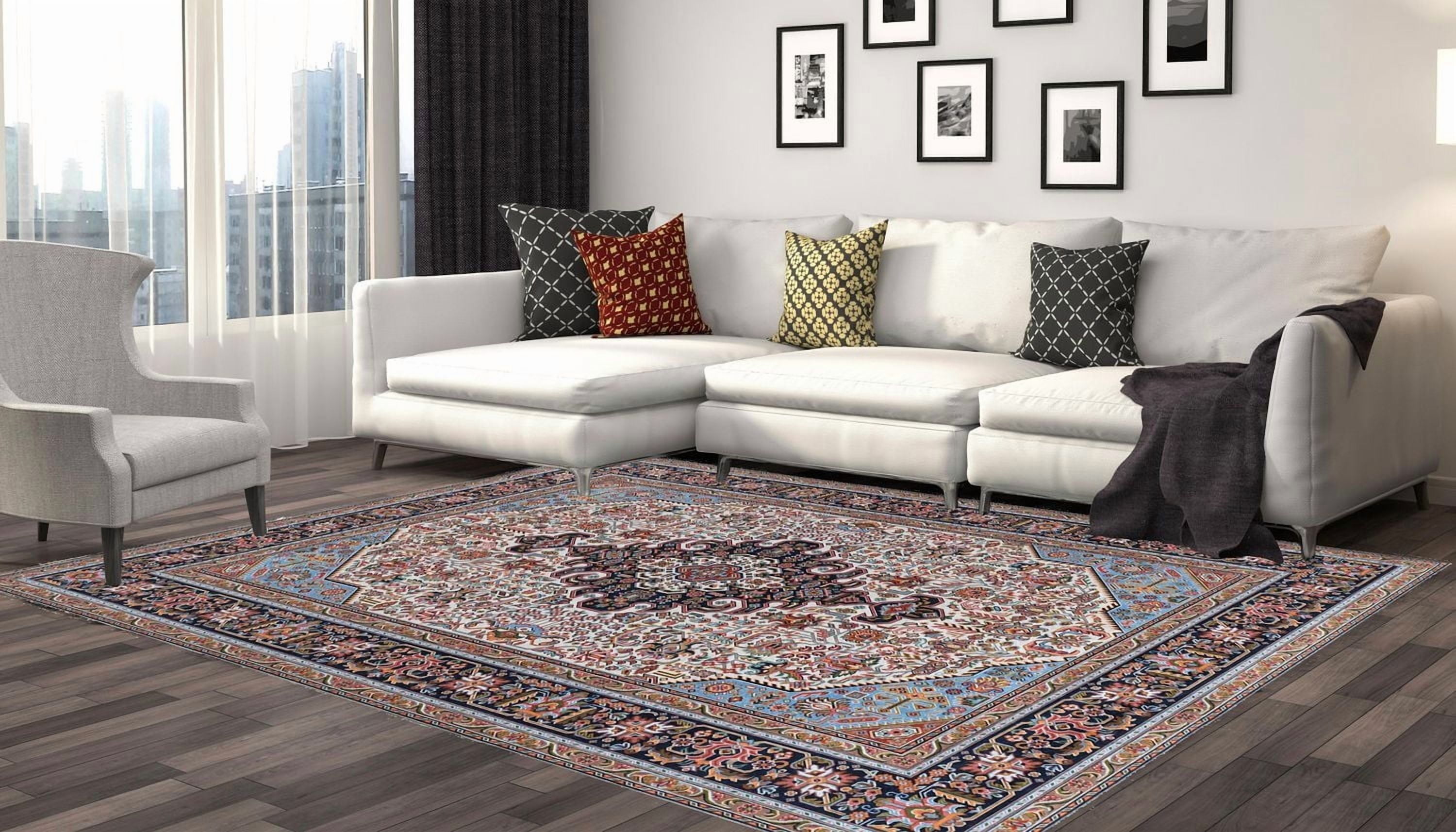 Emerald Martin Red & Navy 6'7" x 9'7" Area Rug