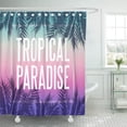 thumbnail image 1 of ARTJIA Pink Summer Tropical Paradise Palm Tree Leaves at Sunset Gradient Blue Getaway Aloha Polyester Shower Curtain Bathroom Decor 66x72 inches, 1 of 3