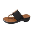 thumbnail image 1 of IUJSOY Sandales à Talon Compensé pour Femmes, Boucle Métallique, Sandales de Plage à Bride en T, Mode, Mules à Talon Bas, 1 of 9
