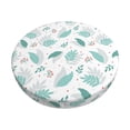 thumbnail image 6 of Uemuo Leaf Print Green Pattern Round Bar Stool Seat Covers Washable Stool Cushion Slipcover Elastic Bar Chair Covers-14 inch, 6 of 7