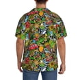 thumbnail image 3 of Pofeuu Hawaiian Culture Symbols 1 Print Mens Casual Short Sleeve Shirts Beach Summer Spread Collar Pocket Tops Men's Casual Short-sleeved Shirt-XX-Large, 3 of 5