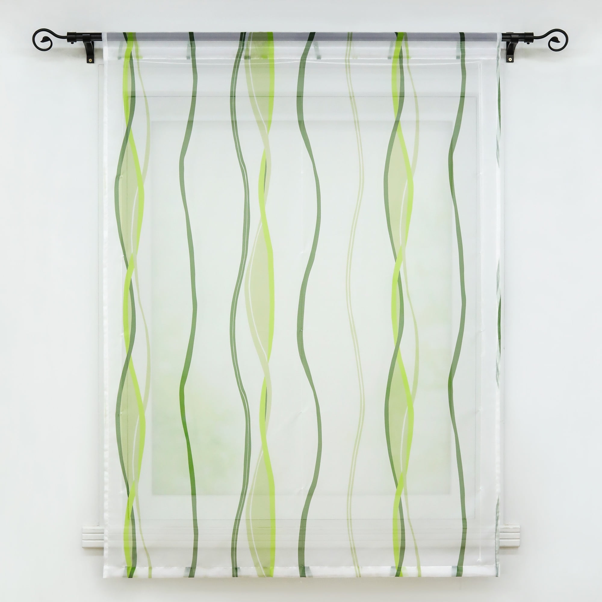 Yujiao Mao 23 x 55 Inch Sheer Roman Shades Window Curtain Green