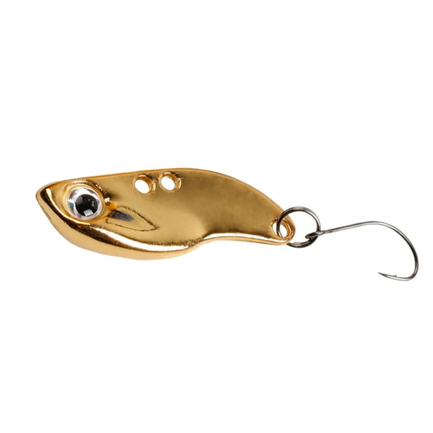 Ustyle Trout Spoons Kit Sequins Trembling Fishing Lure Single Hook Crankbait  Baits for Freshwater Bass Swimbait Gold 5.5g 