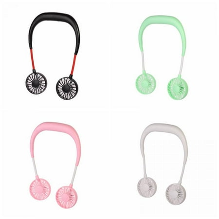 

[Big Clear!]Big 3 Speed USB Fans Adjustable for Home Office Tra Rechargeable Wearable Neckband Fan Portable Hand Free Mini Neck Double