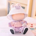 thumbnail image 3 of Lavender Outfit Set for 15–17cm Plush Dolls, 5-Piece Doll Clothes Accessories with Hat, Sweater, Skirt, Shoes & Mini Camera Charm (Purple), 3 of 6