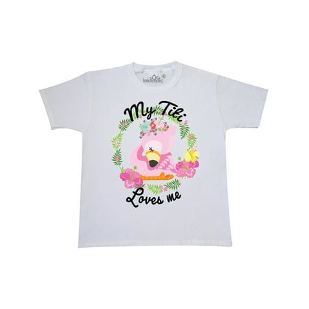 

Inktastic Baby Flamingo My Titi Loves Me with Flower Wreath Youth T-Shirt