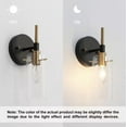thumbnail image 6 of Zevni Modern 1-Light Brass Gold Wall Sconce, Black Vanity Light with Open Cylinder Clear Glass Shades Wall Light, 6 of 6