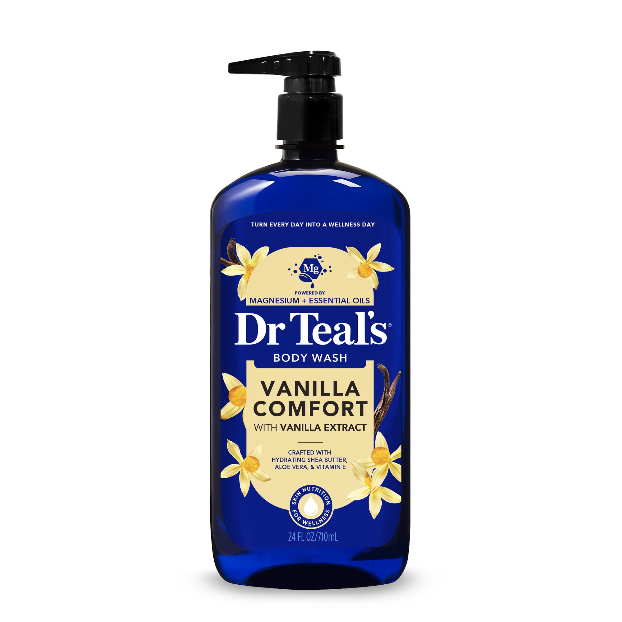 Dr Teal's Vanilla Comfort Body Wash with Pure Epsom Salt & Essential Oils, 24 fl oz