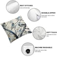 thumbnail image 4 of Acheng  Ink Painting Watercolor Blue Grey Lovely Birds Tree Leaves Decorative Lumbar Throw Pillow Cover Case Set of 2 Home Living Room Bed Sofa Car White, 4 of 6