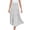 Grey, variant on matoen Women Casual Fashion Skirts Solid Color Ruched Elegant Skirt High Waist Drawstring Flowy Skirt