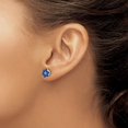 thumbnail image 5 of Auriga Fine Jewelry 10K White Gold Polished Sapphire and Diamond Stud Earrings for Women, 5 of 6