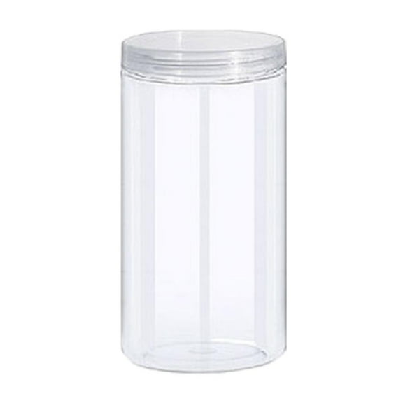 Clear Plastic Storage Jars Set of 5 Airtight Containers for Kitchen Pantry Organization