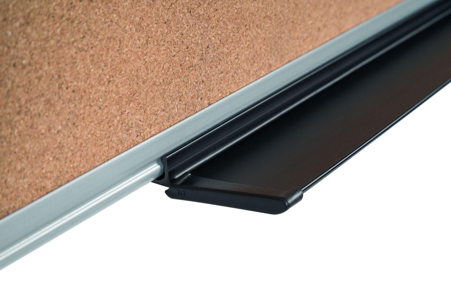 MasterVision Calendrier mensuel magnétique effaçable à sec avec combo tableau en liège à punaiser et plateau pour marqueurs, 18" x 24", cadre en plastique gris.