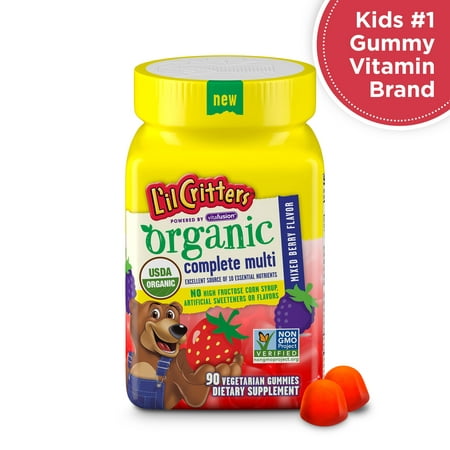 L'il Critters Organic Complete Multivitamin Gummies for Kids, 90 Count - Non-GMO, Gluten-Free, No Gelatin, No (Best Multivitamin For Toddlers Uk)