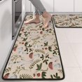 thumbnail image 2 of Kitchen Rugs Sets Of 2,Red Mushroom Berry Leaf Beige Pattern Anti Fatigue Kitchen Mat Rugs Non Slip Washable,Decorative Kitchen Floor Mats for Kitchen,Sink,Laundry,17"x47"+17"x47", 2 of 5