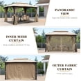 thumbnail image 6 of Mondawe 10x14FT Heavy Duty Metal Frame Outdoor Gazebo with Curtains & Mosquito Nettings,Brown, 6 of 10