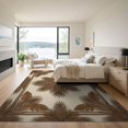 thumbnail image 3 of ODIKA 9'x12' Washable Area Rug Non-Shedding, Easy Care Beige Cream Centered Botanical Balanced Layout Rectangular Fronds for Master Suite, California King, Under Bed, 3 of 7