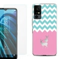 thumbnail image 1 of OneToughShield ® for TCL 40 XE 5G Shockproof Fashion Phone Case, with Tempered Glass Screen Protector - Chevron/Teal/Deer, 1 of 2