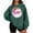 Green, variant on Sweatshirt for Women Fall Christmas Santa Claus Plush Shirt Crew Neck Long Sleeve Pullover Loose Tops