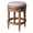 Light Brown, variant on Maven Lane Pullman Backless Counter Stool 26 Inches - Swivel Stool with Footrest - Grey Solid Wood Frame & Grey Fabric Upholstery - Perfect for Kitchen Islands & Counters
