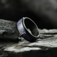 thumbnail image 5 of King Will 316L Stainless Steel Spinner Fidget Ring 8mm Wedding Band for Men-Stress Relieving Anxiety Ring with Black Celtic Dragon Purple Carbon Fiber Inlay, Comfor Fit Size 9, 5 of 6
