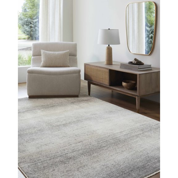 Hauteloom Uzima Living Room, Bedroom Area Rug - Contemporary - Medium Gray, Gray, Light Slate - 9' x 12'7"