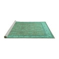 thumbnail image 2 of Ahgly Company Machine Washable Indoor Square Persian Turquoise Blue Traditional Area Rugs, 4' Square, 2 of 4