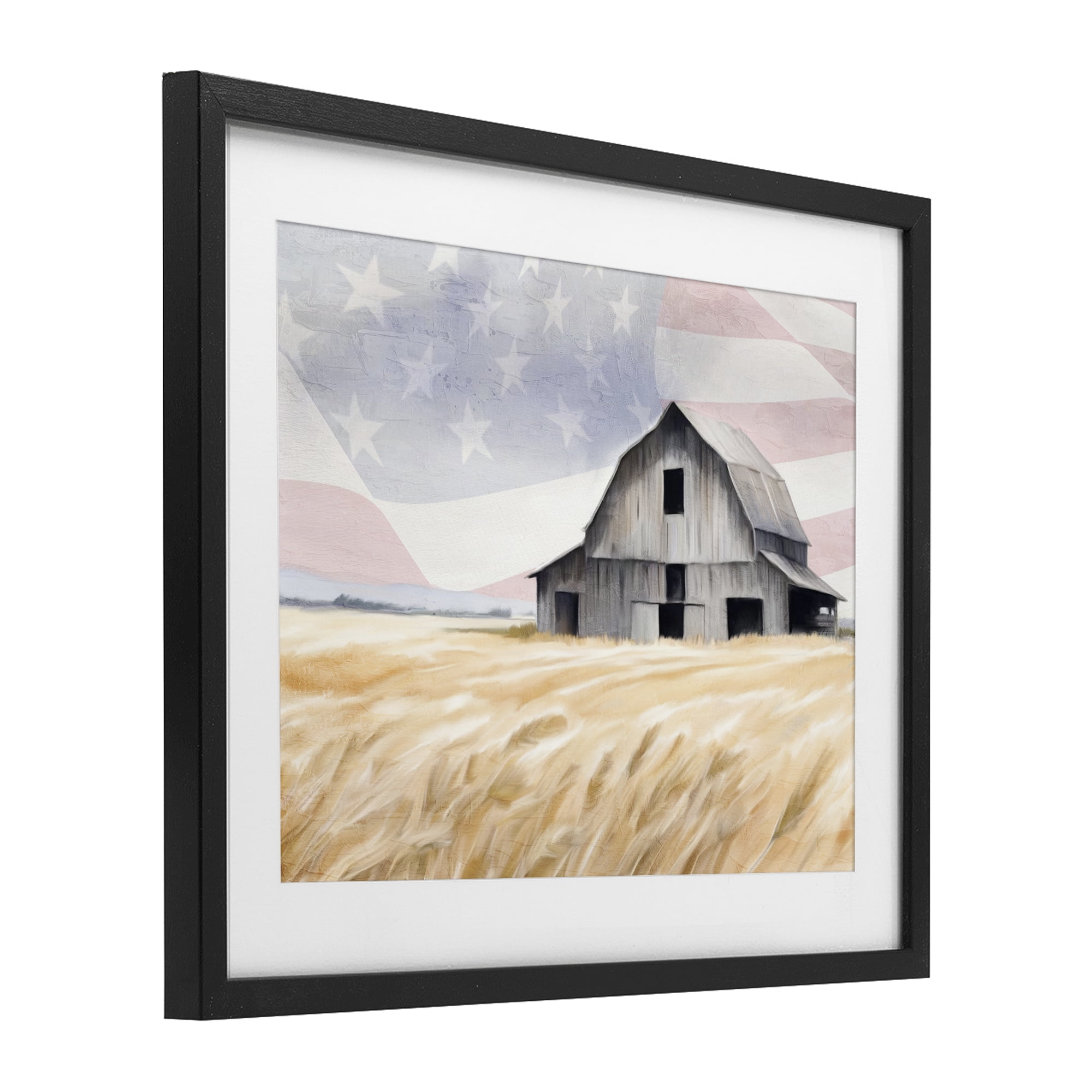 Stupell Industries Amber Waves of Farmland Black Framed Print Under Glass, design by Kim Allen