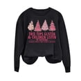 thumbnail image 4 of Srogem Tree Tops Glisten and Children Listen to Nothing Sweatshirt Women Christmas Trees Crewneck Graphic Shirt Pullover, 4 of 4