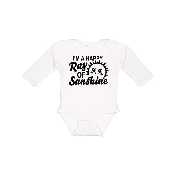 Inktastic Im a Happy Ray of Sunshine with Happy Sun Boys or Girls Long Sleeve Baby Bodysuit