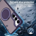 thumbnail image 5 of Magnetic Case for Galaxy S24 Plus [Military Grade Drop Protection] with 360° Rotatable Ring Stand [Compatible with MagSafe] Shockproof Translucent Matte Back Samsung Galaxy S24+ Cover Purple, 5 of 8
