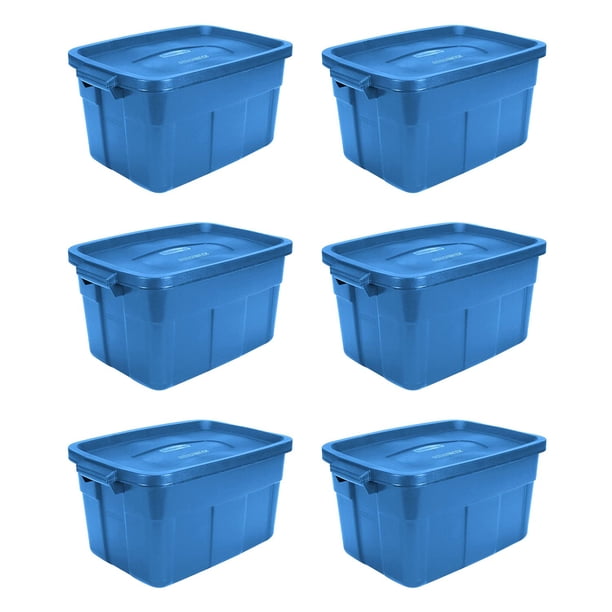 Bolsas de almacenamiento Rubbermaid Roughneck, 53 litros, paquete de 6 unidades, azul, EE. UU.