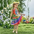 thumbnail image 2 of 5-6 Years Girls Dresses Sleeveless Kids Summer Cotton Festival A Line Swing Dress Casual Round Neck Dresses for Girls 3-14 Years, 2 of 7
