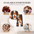 thumbnail image 7 of Honeii Fall Gnomes print Women's Pajama Sets Long Sleeve Button Down Sleepwear Nightwear Soft Pjs Lounge Sets-Large, 7 of 7