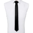 thumbnail image 2 of Corbata negra para hombre, estrecha y delgada, de 6 cm, 2 of 4