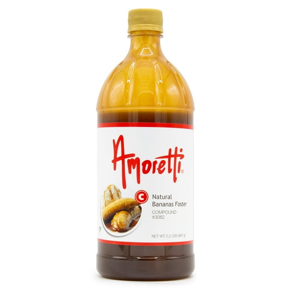 Amoretti - Natural Bananas Foster Compound 2.2 lbs - Natural Flavors, Shelf Stable Even After Opening, Certified Kosher, TTB Approved, Perfect for Baking Applications & Beverages