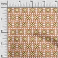 thumbnail image 1 of oneOone Silk Tabby Fabric Ethnic Geometric Flame Stitch Print Fabric By The Yard 42 Inch Wide, 1 of 4