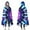 Colorful Tie Dye, variant on Wearable Blanket,Blue White Tie Dye Mandala Pattern Hooded Wearable Flannel Blanket for Adults & Teens,Winter Poncho Shawl Wrap Cape Cozy Anti-Pill,50"x60"