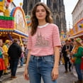 thumbnail image 2 of DHFJKG Striped Carnival T Shirt Women Short Sleeve Festival Graphic Tee Comfortable Casual Crewneck Top Summer Fanshion Clothes Trendy Tops, 2 of 4