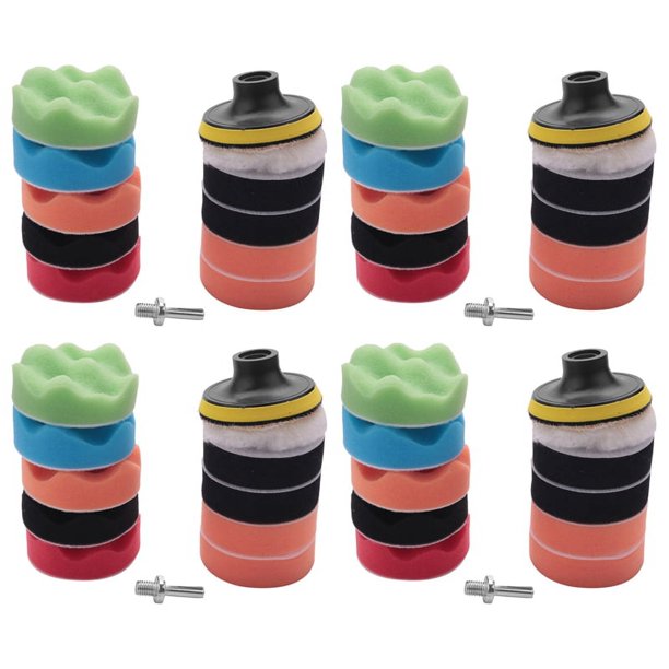 44Pcs Juego de Almohadillas de Pulido de Tampón de Ondas de 3 Pulgadas para Pulidora de AutomóViles