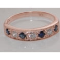 thumbnail image 5 of LBG 18k Rose Gold Natural Diamond & Sapphire Womens Eternity Ring - 7.5 (0.16 cttw, H-I Color, I2-I3 Clarity), 5 of 5