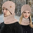 thumbnail image 2 of Hats for Women Winter Hats for Men Men's And Women's Winter Knitted Windproof Hood Scarf Coif Winter Knit Hat Warm Hats for Adult, 2 of 9