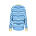 thumbnail image 6 of Women Striped Oversized Sweatshirt Color Block Crew Neck Long Sleeve Shirt Casual Pullover Top Fall Y2K Clothes Light Blue M, 6 of 6