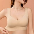 thumbnail image 3 of HVOBTTY Push Up Bra, Bras for Women Plus Size, Women's Seamless Bra Women's Lifting Sagging Bra Gathered Without Steel Rings Sleep Bra Beige, M, 3 of 5
