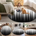 thumbnail image 5 of Round Area Rugs Collection 4 Ft, Black White Non-Slip Residential Carpet, Modern Geometric Abstract Gradient Striped Indoor Crawling Mats Runner Rugs for Living Room/Dining Room/Bedroom, 5 of 9