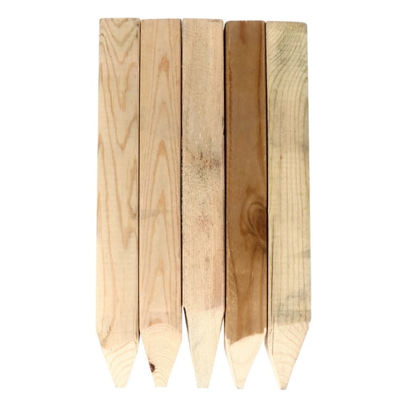 5-Pack Wooden Garden Stakes for Fence Posts, Wood Pile Ground Support Posts for Outdoor Landscaping