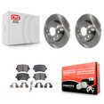 thumbnail image 1 of Transit Auto Rear Disc Brake Rotors and Semi-Metallic Pads Kit for Car Volkswagen Jetta Rabbit Audi A3 Quattro K8F-101820, 1 of 11