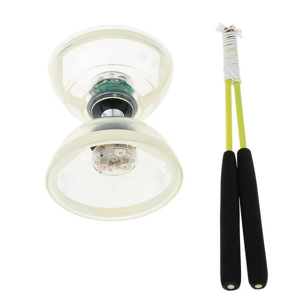 Diabolo profesion de 3 Rodamientos con Palos Y Cuerdas, Juguete de Pelota de Goma con , Juguetes de Coordinación Ojo- para Niños Y a , , 13cm