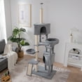 thumbnail image 4 of 2024 New Cat Tree for Indoor Cats 105" Tall Cat Tower Multi-Level Cat Condo with 3 Perches 2 Caves Cozy Basket Scratching Board Pet Supplies For Kittens Pet House Play, 4 of 5