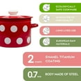 thumbnail image 5 of Novomoskovsjka Posuda Red White Polka Dot Cylindrical Enamel Pot with Lid Set of 2 pcs 2.1 Qt (2 L)/4.8 Qt (4.5 L) Enameled Steel Stockpots Cooking Pot Induction Pot Kitchen Pot Stock Pot Soup Pot, 5 of 6
